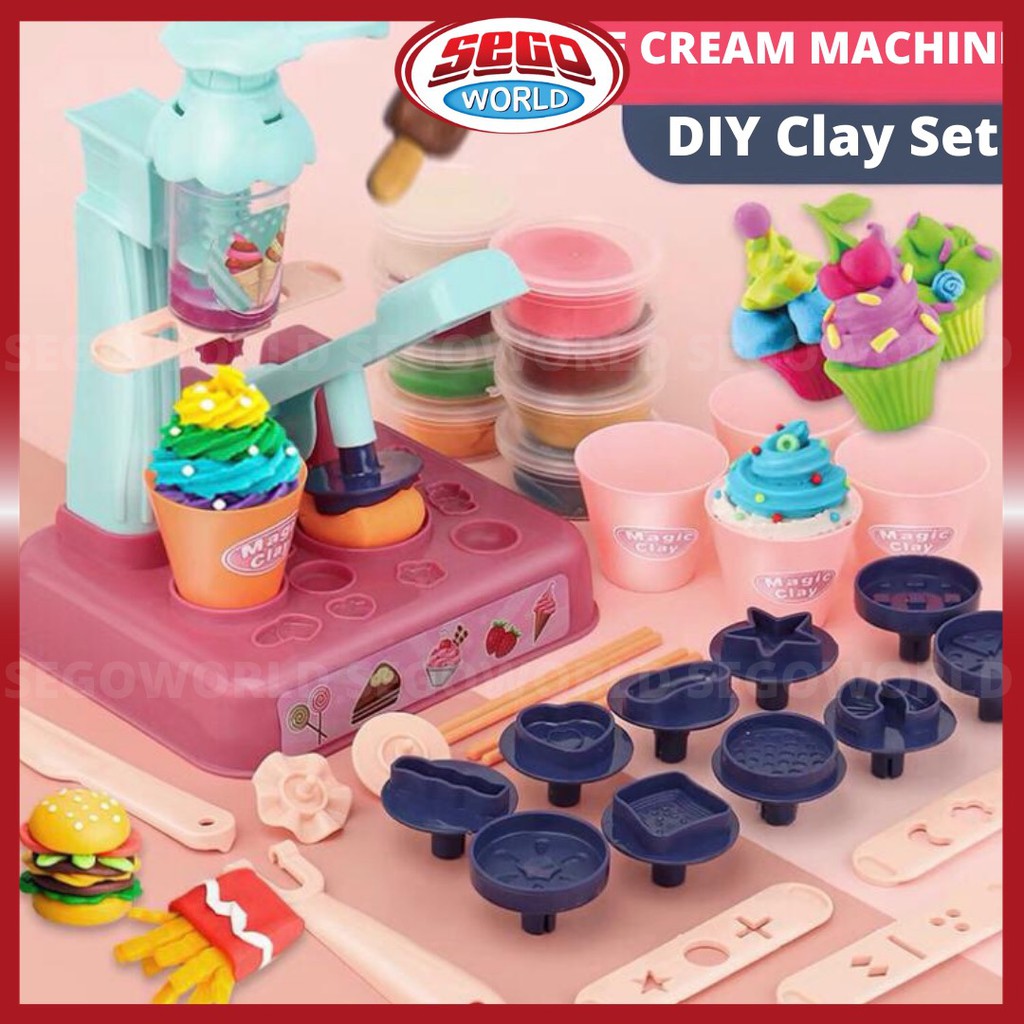 New Arrival] Play Clay Ice Cream Machine Set | Magic Clay DIY Bread Cupcake  Noodles Kid Fun Game Tanah Liat | Shopee Malaysia