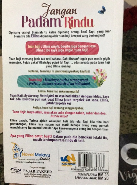 Preloved Novel Jangan Padam Rindu Shopee Malaysia