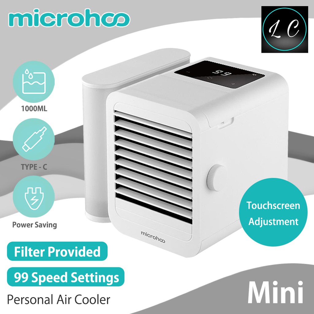 Microhoo MH01R 3 In 1 Mini Air Conditioner Water Cooling Fan Touch Screen Timing Artic Cooler Humidifier Cooling Air