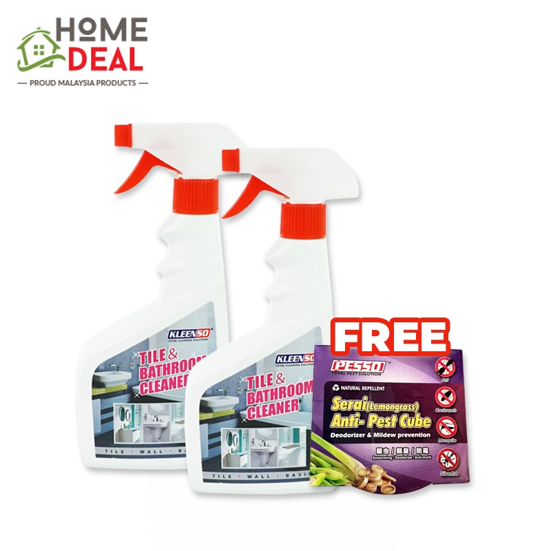 Kleenso Tile & Bathroom Spray Cleaner (500ml) [Twin Pack] Pencuci Bilik