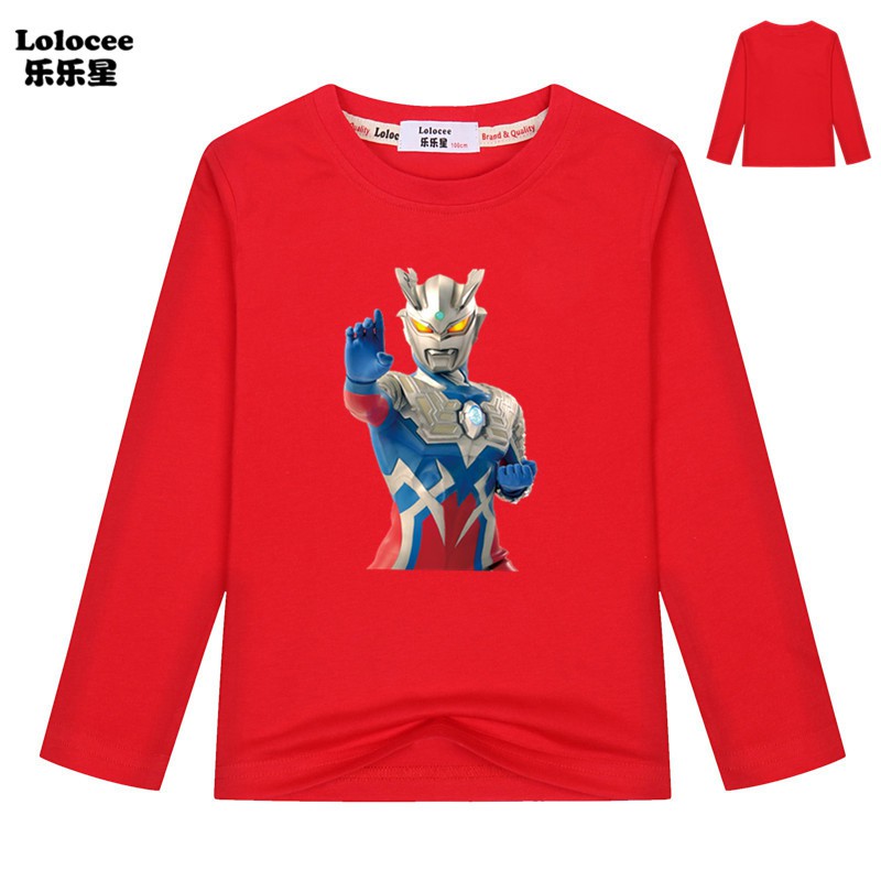 Boys Long Sleeve T Shirt Cartoon Ultraman Hero Tops Kids Superhero Zoro Clothes Shopee Malaysia - zoro shirt roblox