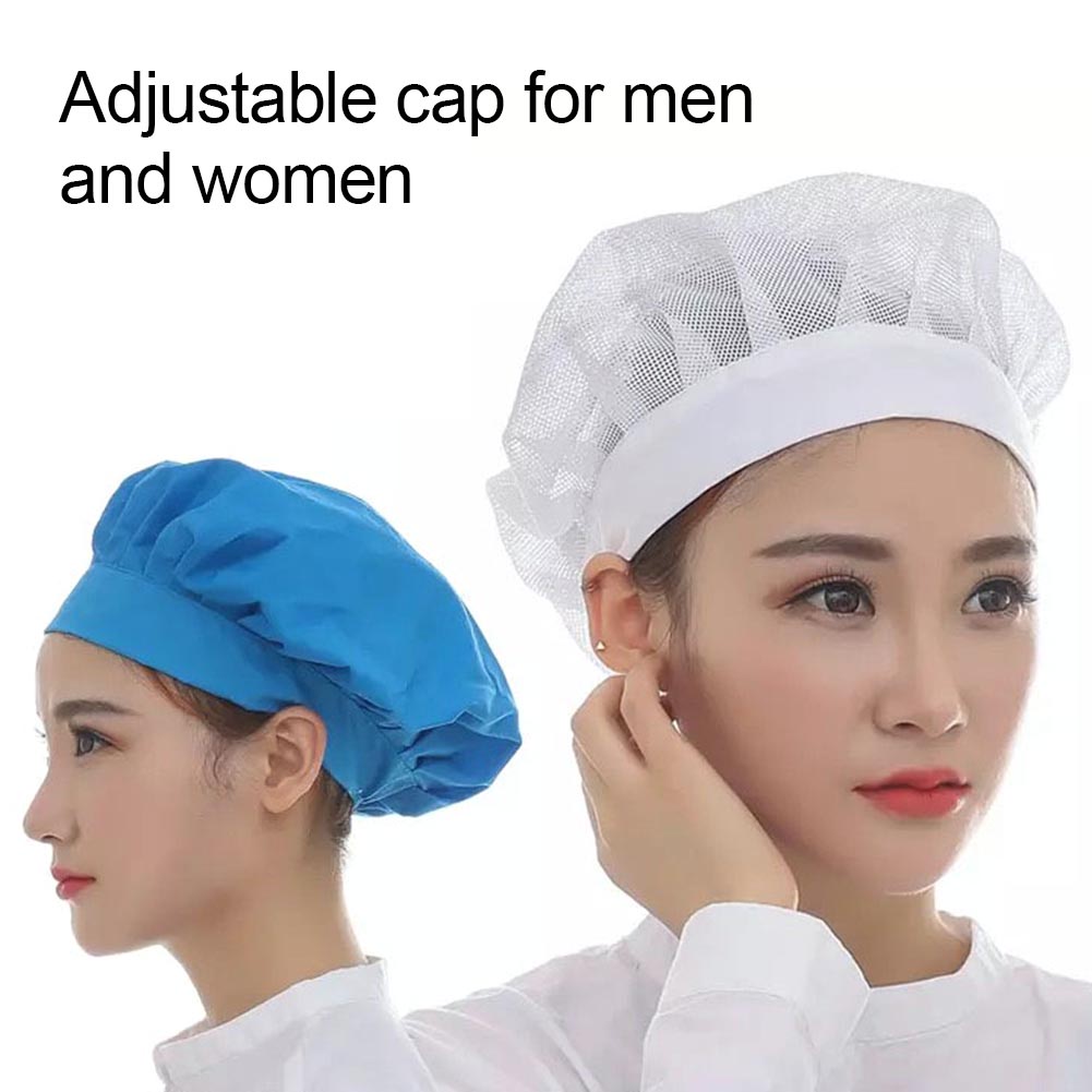 【wy】Unisex Breathable Adjustable Mesh Cap Factory Worker Kitchen Cooking Chef Hat