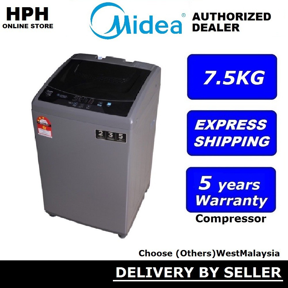 MIDEA 7.5kg Fully Auto Washing Machine MFWEC750 / MFW752s / MFW