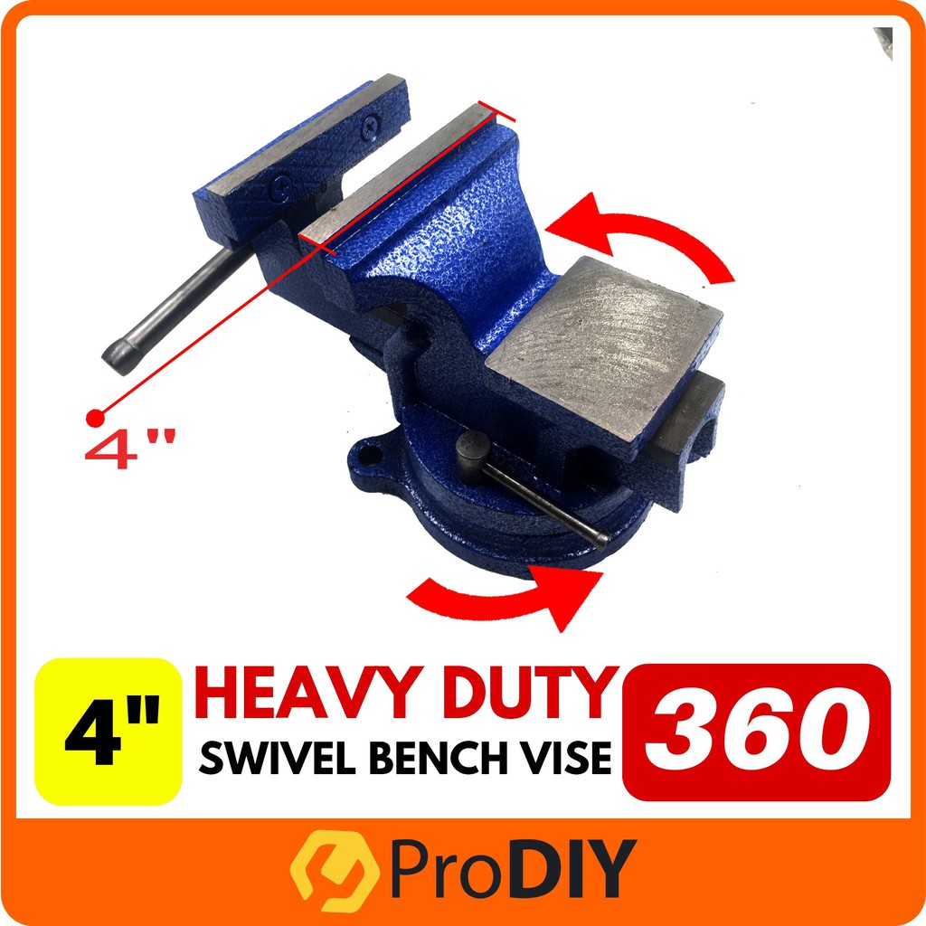 4" Heavy Duty 360° (5.5kg) Swivel Bench Vise Base Tabletop Clamp with Anvil Swivel Bench Vice Vise Bench Vice Clamp