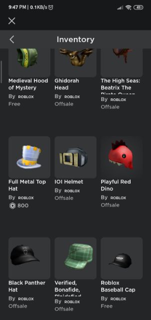 Roblox Full Metal Top Hat