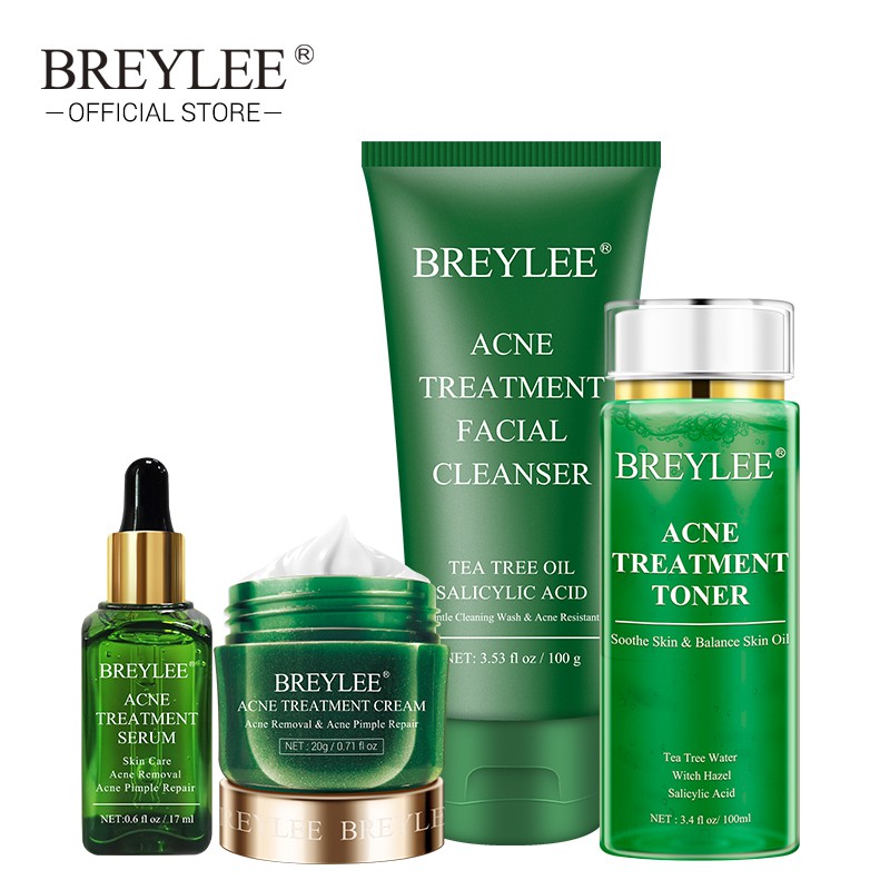 Breylee Acne Treatment Set (facial Cleanser,acne Toner ,serum ,cream