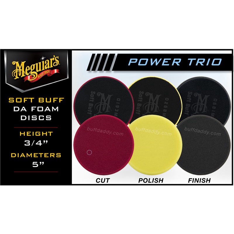 Meguiar's 5 Inch Soft Buff DA Foam Disc Cutting Pad DFF5 DFP5 DFC5