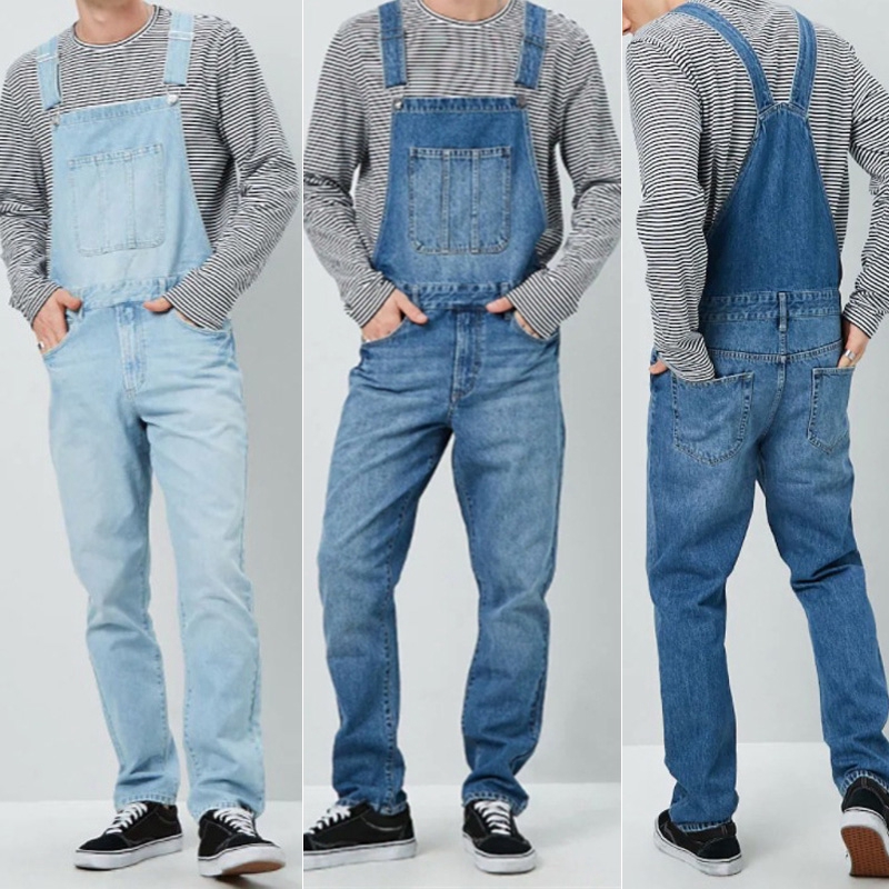 mens jean overall jumper