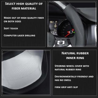 Carbon Fiber Steering Wheel Cover Leather Steering Cover 