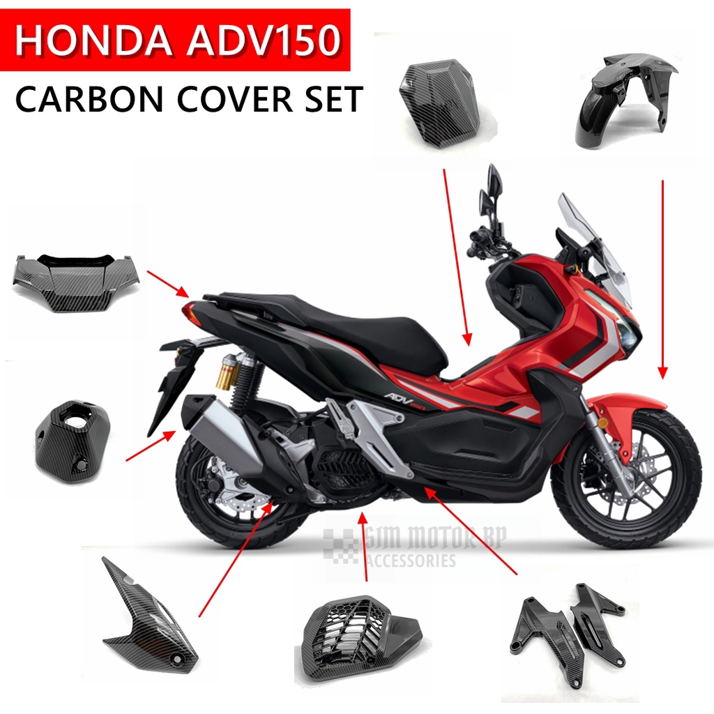 Honda Adv 150 Accessories Carbon Full Cover Set Shopee Malaysia