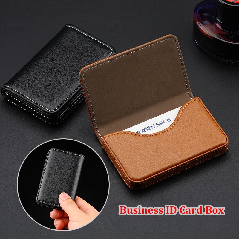 Formal Business Card Case Id Pouch Pu Leather Card Box Man Credit Card 