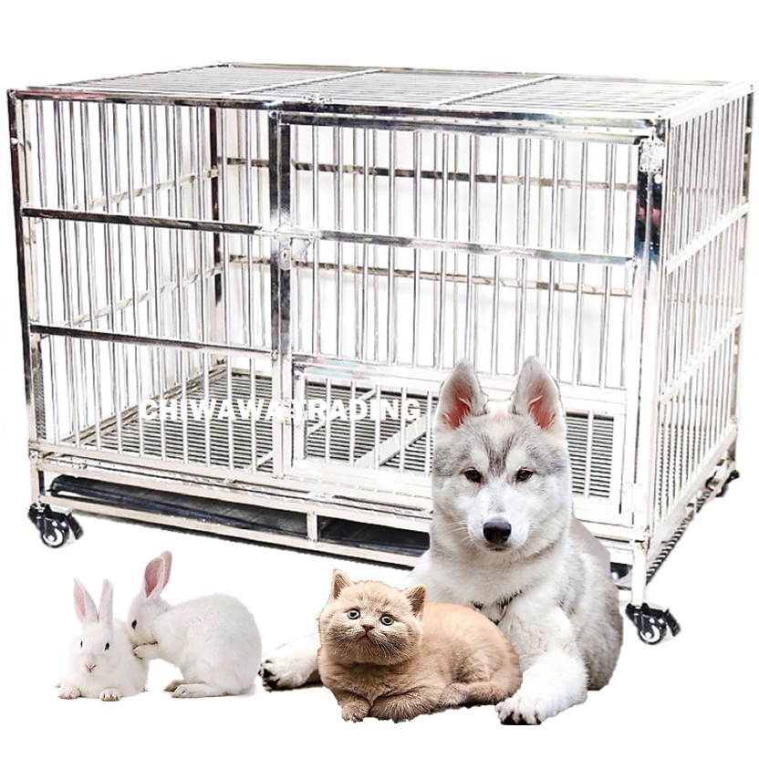 CGF1 CGR1 Stainless Steel Pet Dog Cat Rabbit Cage Crate House Home / Rumah Haiwan Anjing Kucing Sangkar