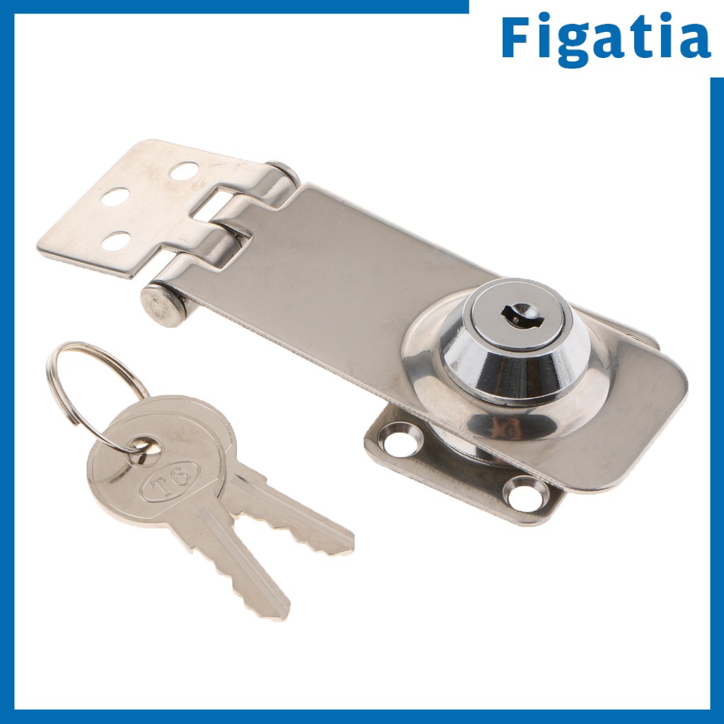 5pcs Stainless Steel Home Drawer Door Safety Padlock Latch Hasp Staple Parts 