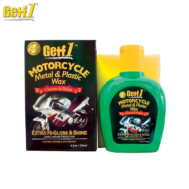 Getf1 Motorcycle Metal & Plastic Wax 125ml motor cleaner scooter care bike polish renew