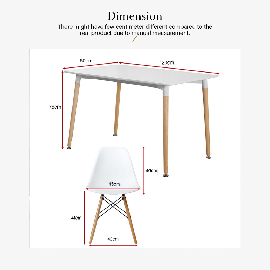 FINSSO: Creative Eames Simple Medium Sized Dining Table & Dining Chair