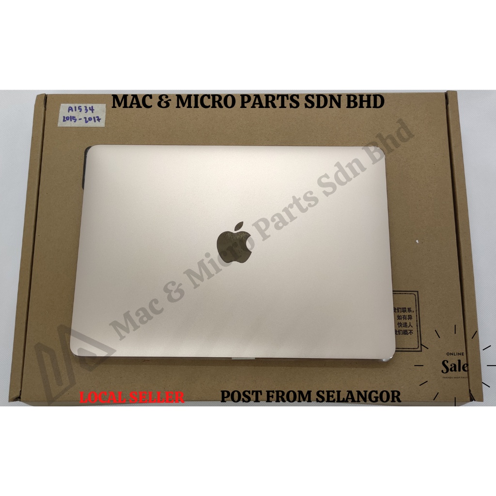 Mac Micro Parts New Macbook Retina 12 Inch 15 16 17 A1534 Lcd Screen Replacement Gold Lcd Display Shopee Malaysia