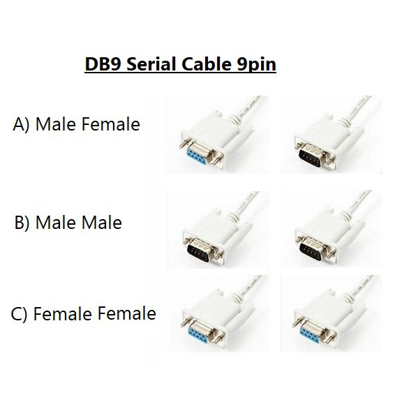 DB9 9pin Male Female Straight Through RS-232 Serial Cable