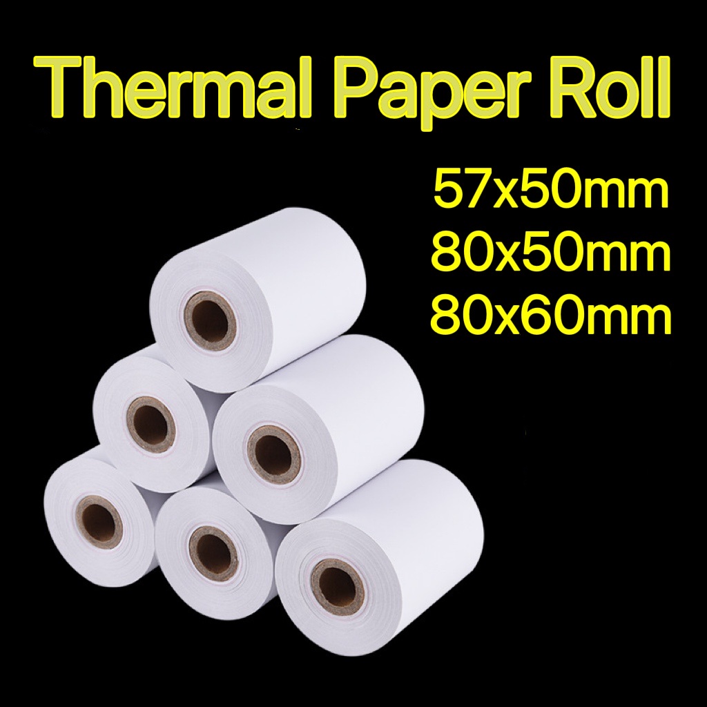 Thermal Receipt Paper Roll 80X50mm Kertas Resit Mesin Printer Pos ...