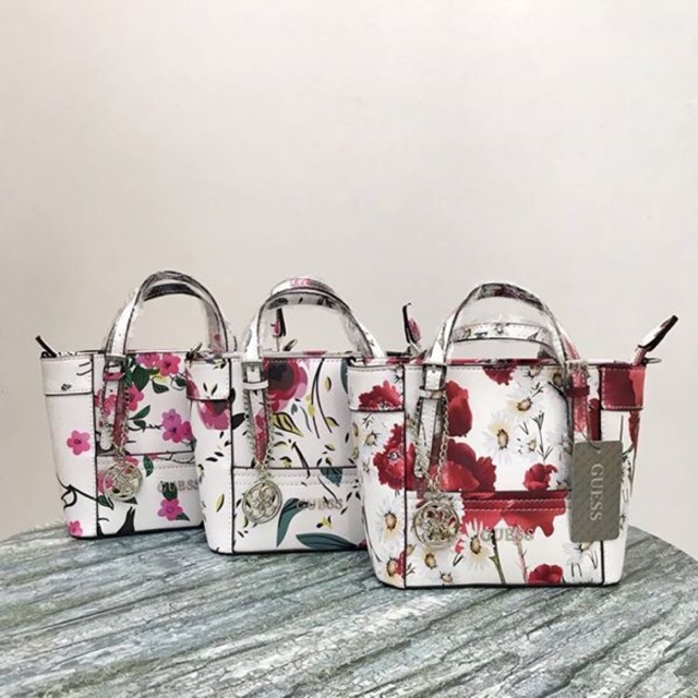 guess flower handbag