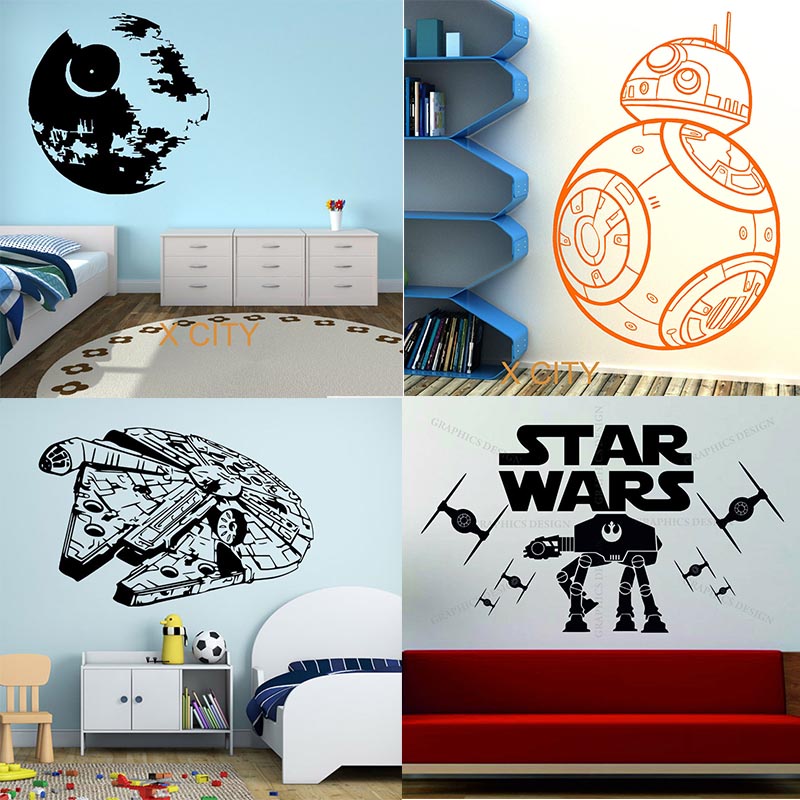 Star Wars Wall Decal Kylo Ren AT-ST WALKER Princess Leia Vinyl Decal Poster