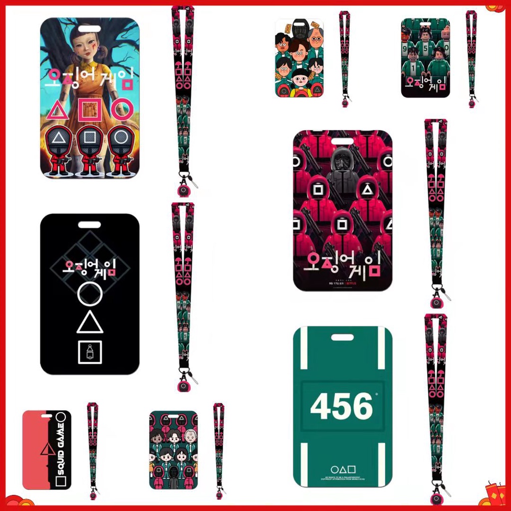 squid game card holder with lanyard cardholder id card holder Neck Strap  Card | Shopee Malaysia