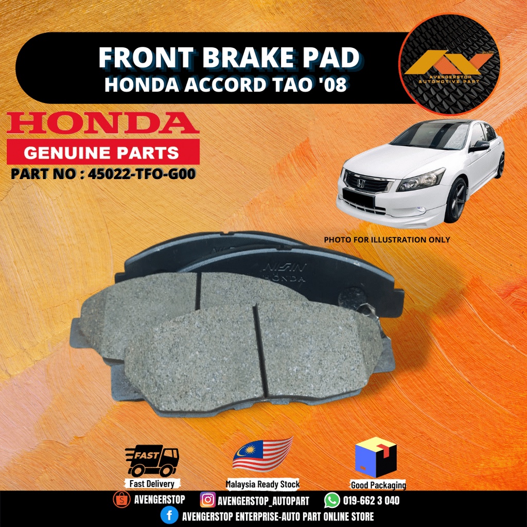 HONDA ACCORD SDA TAO T2M 2008 2017 FRONT DEPAN BRAKE PAD 100 ORIGINAL