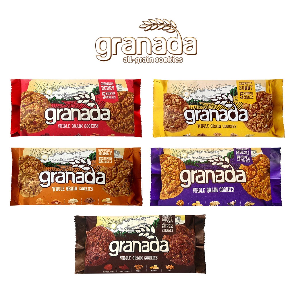 Granada Whole Grain Cookies ( Berry / Sunny / Honey / Muesli / Cocoa ) Shopee Malaysia