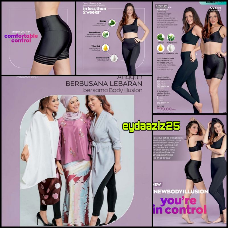 Avon Body Illusion Slimtex Legging Shaping Shape short kesan dalam 2