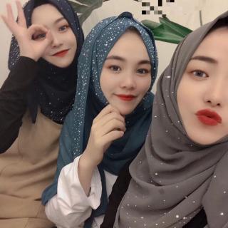 Muslim Shawl New Fashion Leisure Hot Porcelain Long Scarf Hui Women S Simple And Easy Malay Chiffon Headscarf Headscarf Shopee Malaysia