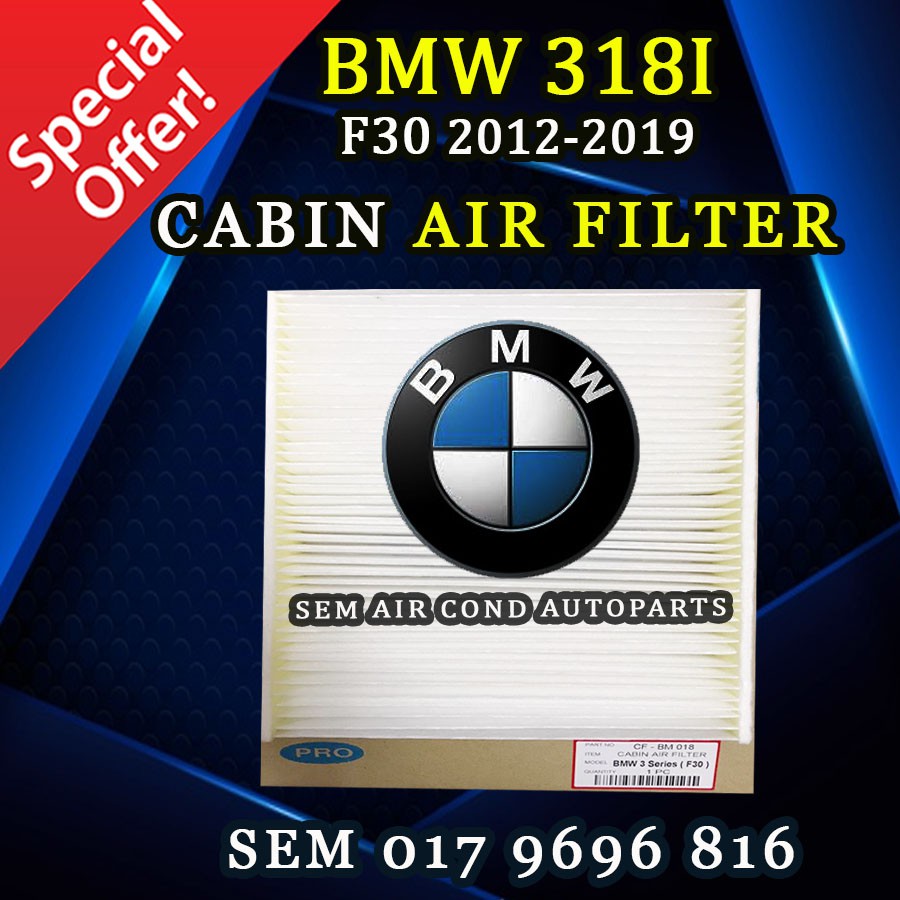 BMW 3SERIES 318I F30 20122019 YEAR CABIN AIR FILTER (CAR AIRCOND