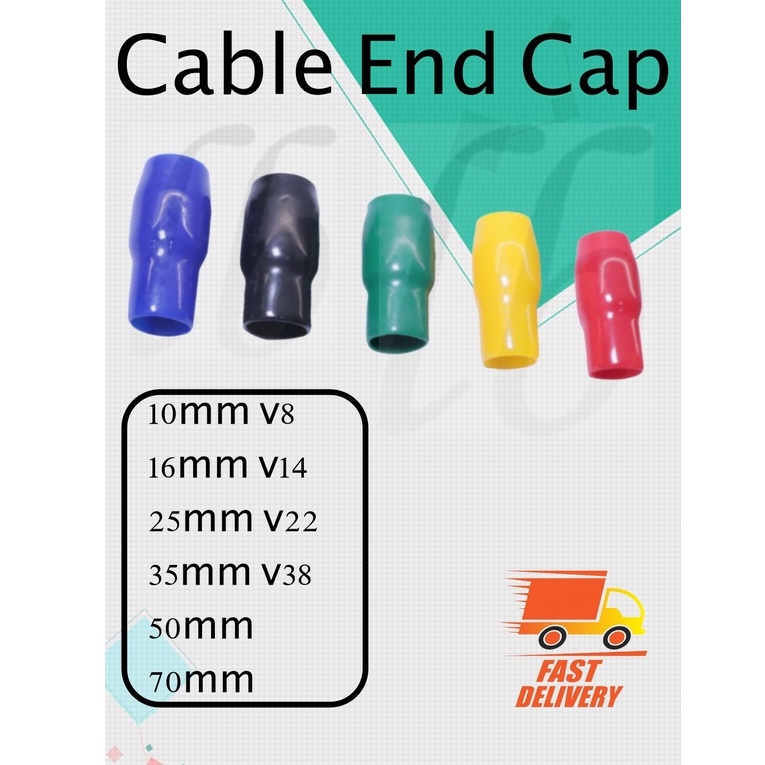 READY STOCK CABLE LUG VINYL END CAP 1 PCS (10MM V8 / 16MM V14 / 25MM