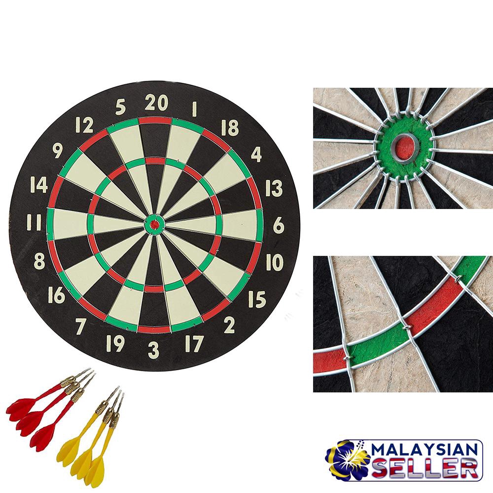 Global Good Quality 17 Inch Dart Board Game Set With Six Included Brass Darts Shopee Malaysia - dart board roblox