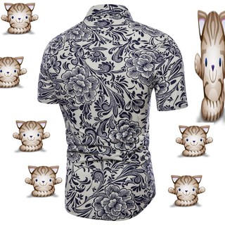 kemeja lelaki  baju corak  batik  bunga flora men shirt 