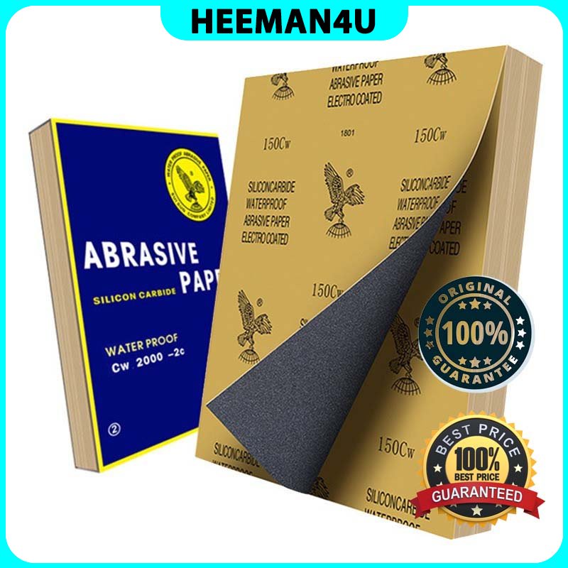 Heeman4u Eagle Brand Wet Dry Sand Paper Waterproof Abrasive Sandpaper Car Polish Sanding Kertas