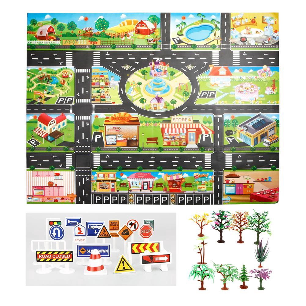 Children Play Mats House Traffic Road Signs Car Model Map Parking