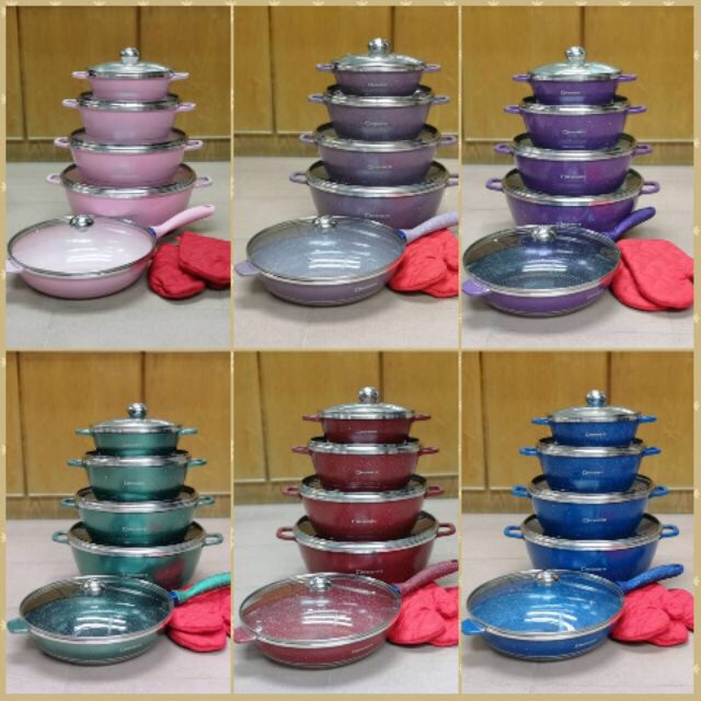 Dessini 12 pcs Granite Cookwares Set Shopee Malaysia