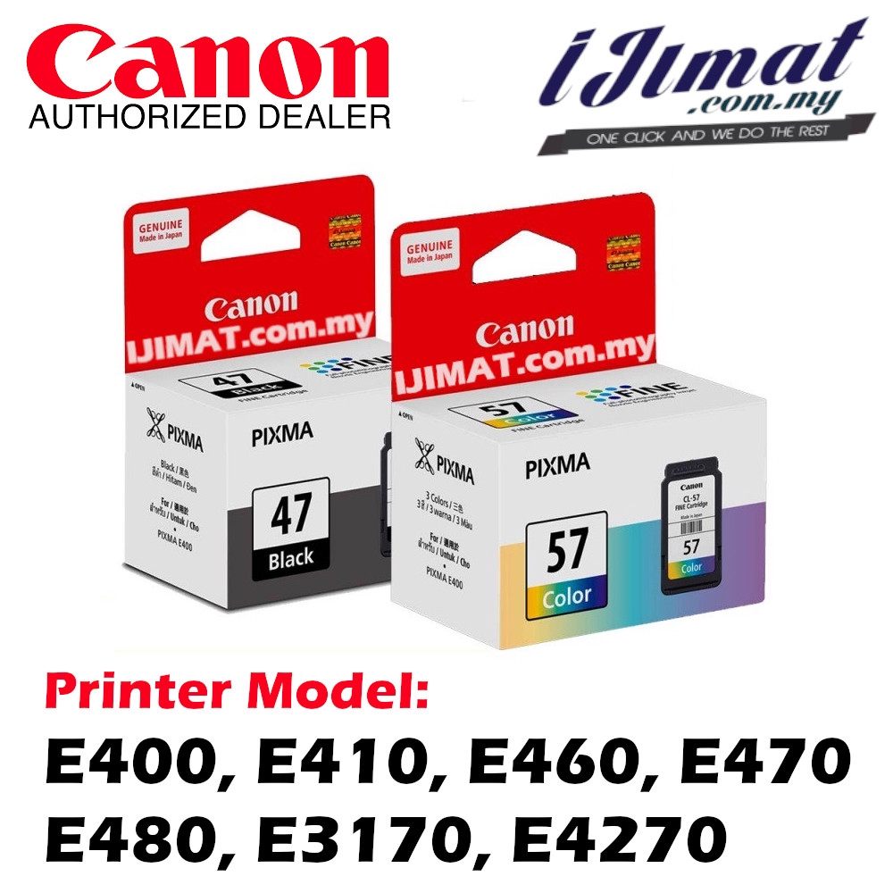 Canon Pg 47 Pg47 Black Cl 57 Cl57 Cl 57s Ink Cartridge For Pixma E400