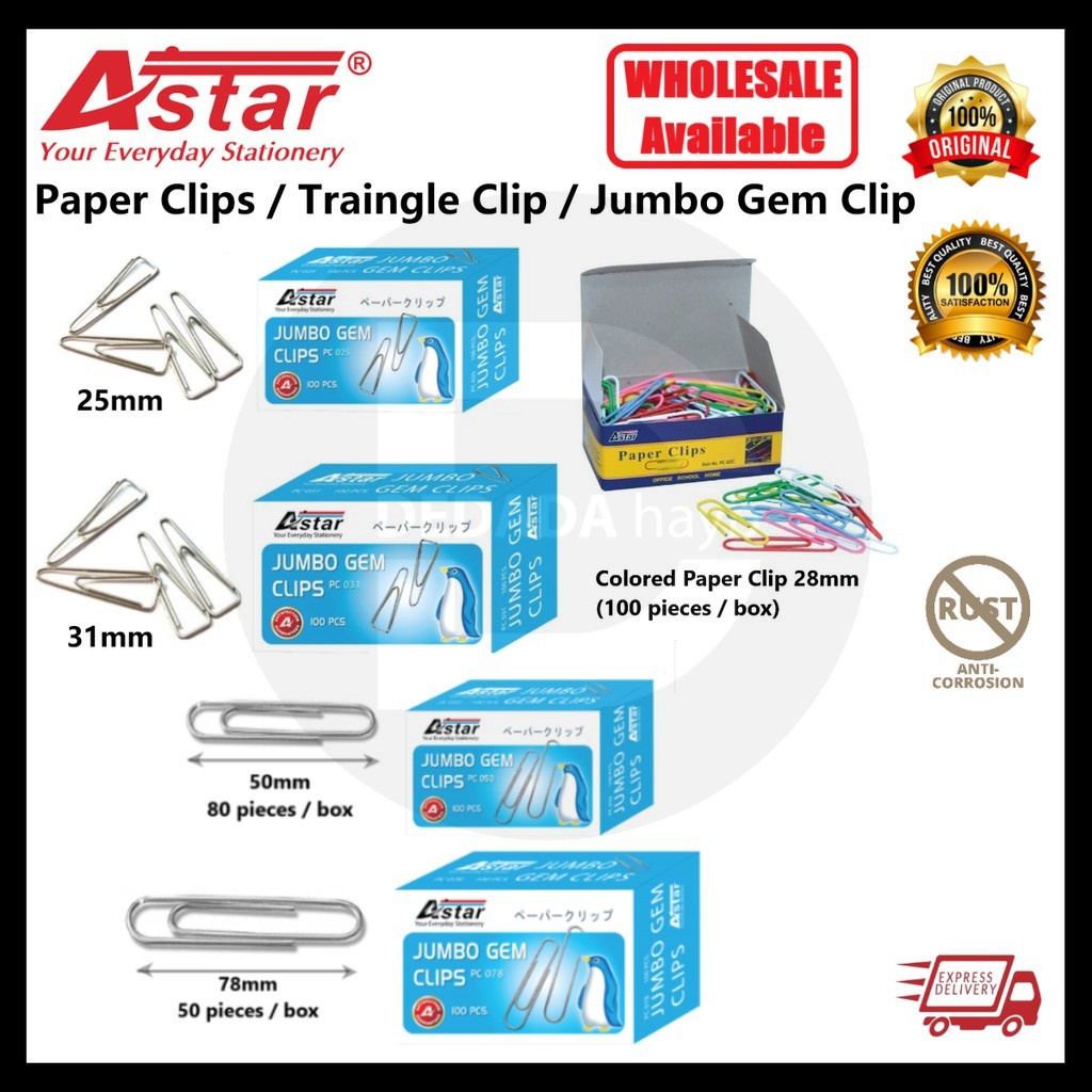Astar Paper Clip/Triangle Clip/Colored Triangle Clip/Jumbo Gem Clip