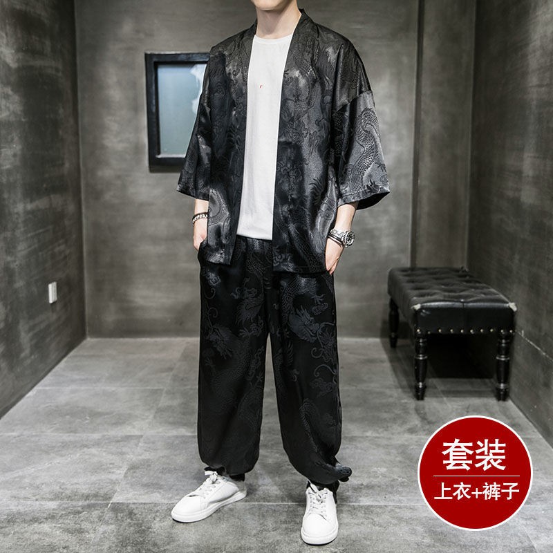 道袍男復古風漢服仙気薄款氷絲唐装男装居士服夏 fgaeet.org