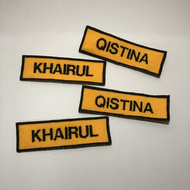 Nametag Sulam Nametag Sekolah Name Shopee Malaysia