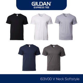 Gildan Softstyle 100% Cotton V-Neck 150GSM Unisex Plain T-Shirt 63V00 Baju Kosong Kemeja Baju Lelaki - Express Tee