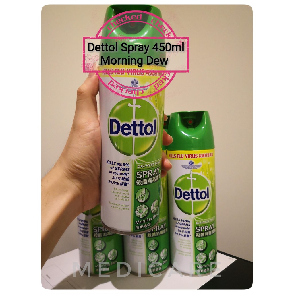 [Ready Stock] Dettol Disinfectant Spray Morning Dew 450ml Dettol Spray