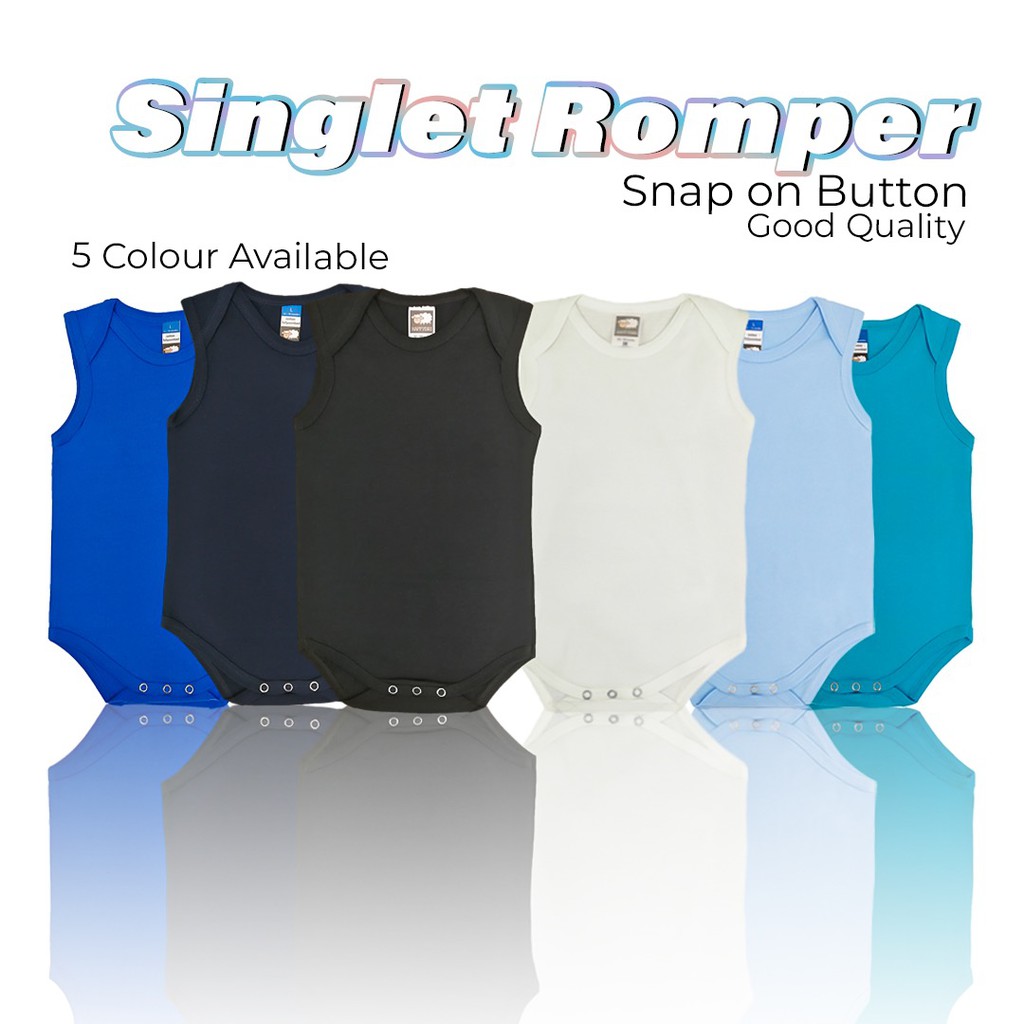 Buy Singlet Rompers Snap On Buttons 6 Colors Seetracker Malaysia