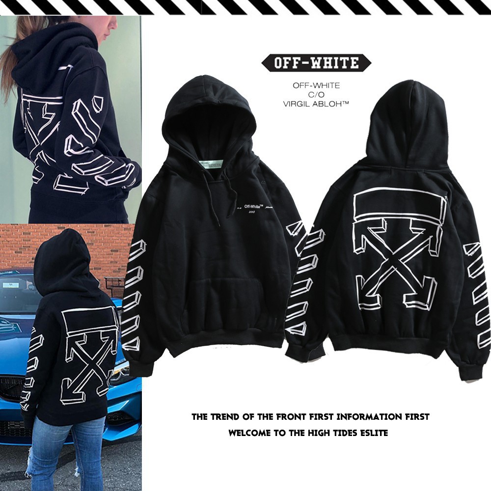 off white long hoodie