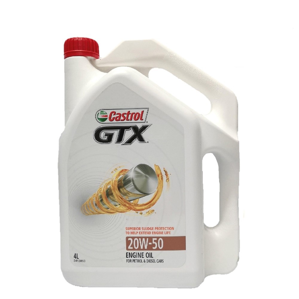 Castrol GTX Mineral SAE 20W50 API SL/CF Engine Oil (4 Litre) Shopee