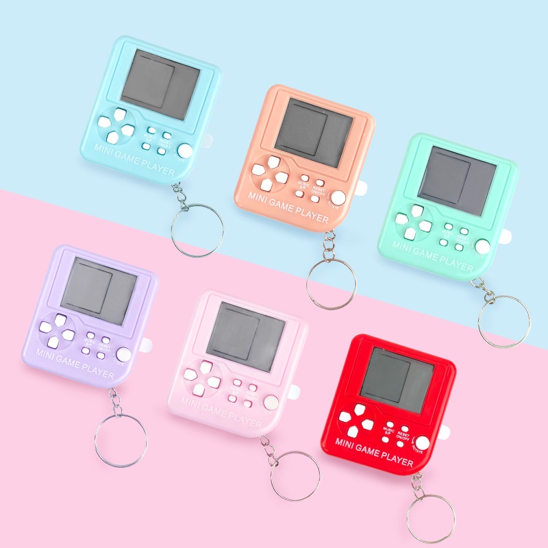 Mini Console Game Nostalgic Mini Tetris Game Console With Keychain Children's Handheld Video Game Game for Children Gifts