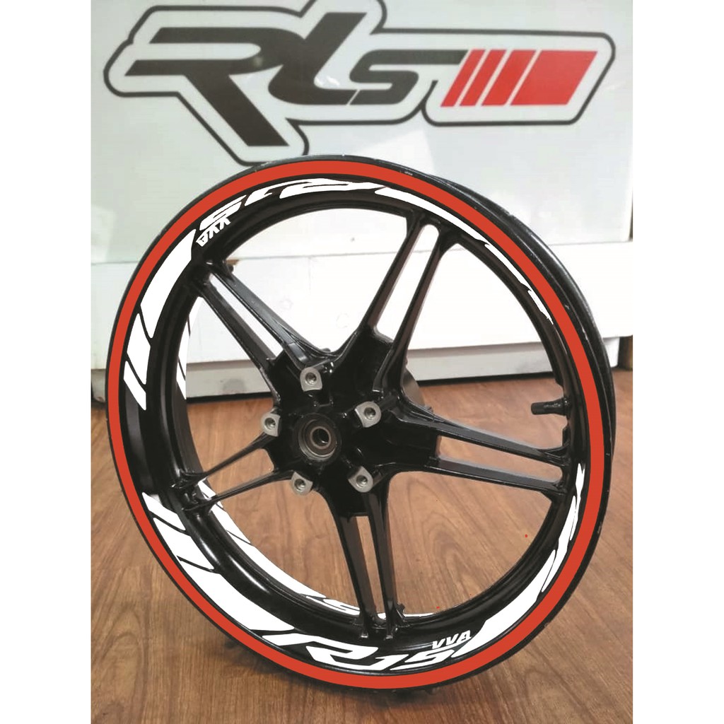 YAMAHA R15 Rim Lining Sticker Merah MP Shopee Malaysia