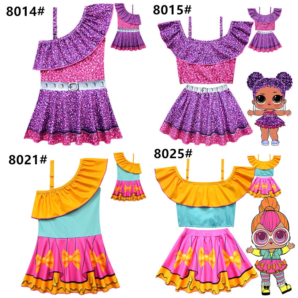 LOL Surprise Doll Girls Printed Strap Swimsuit Swimwear Child Cosplay ...