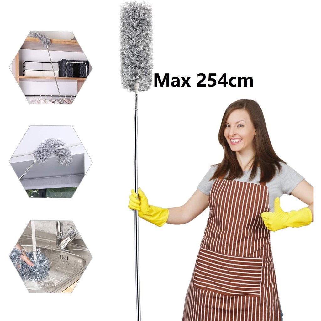 Ready Stock Penyapu Sawang Penyapu Sarang Labah Labah 254cm Long Microfiber Duster Boleh Laras Washable Shopee Malaysia