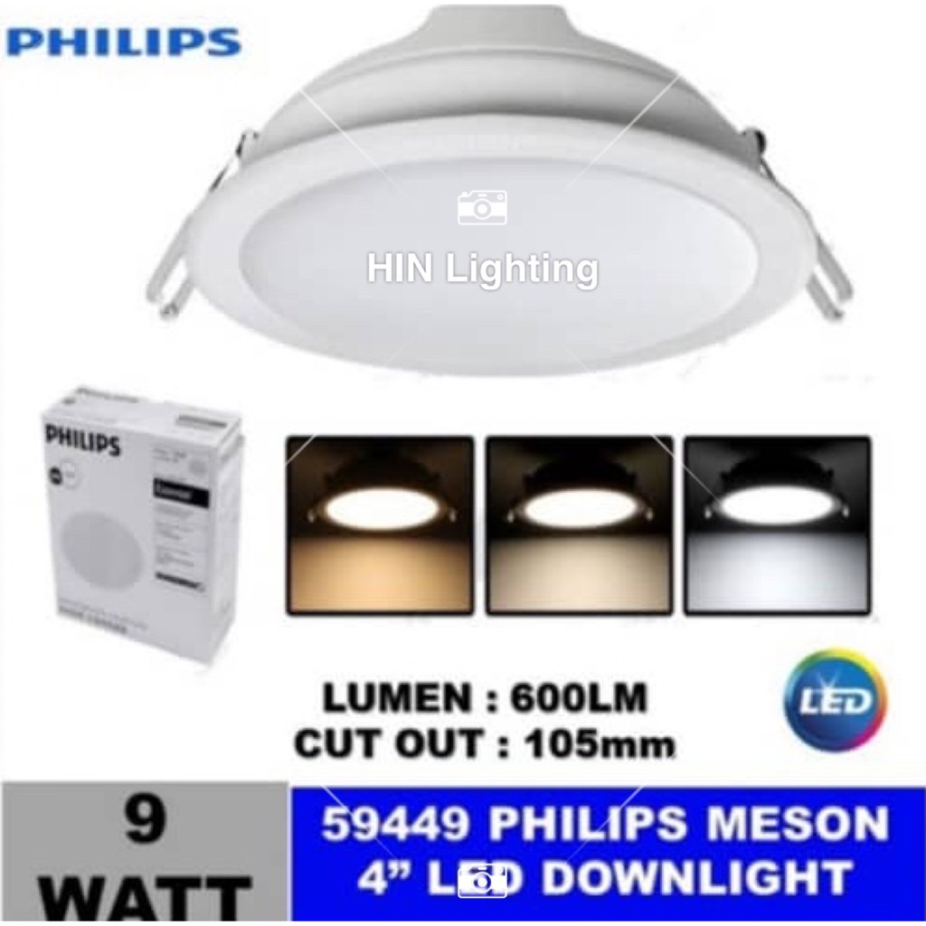 Philips 4 Inch Meson Round Led Downlight 9w 59449 Panel Light Cool White Cool Daylight Shopee Malaysia